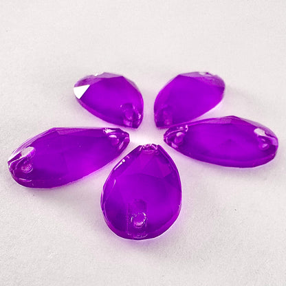 Neon Violet Glass Teardrop