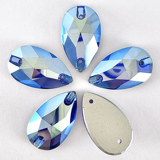 Capri Blue Silk Glass Teardrop