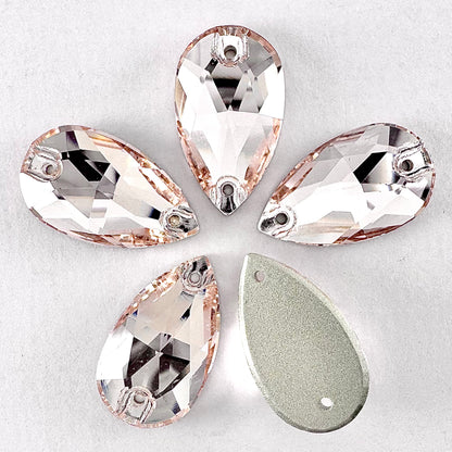Light Rose Peach Glass Teardrop