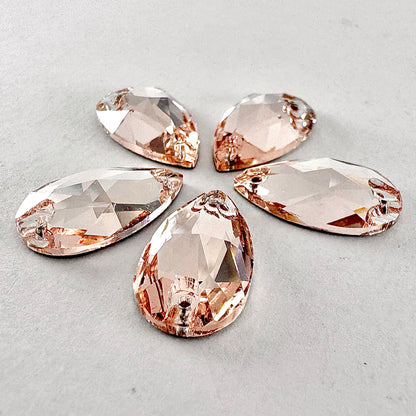 Light Rose Peach Glass Teardrop