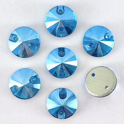 Blue Zircon Silk Glass Rivoli