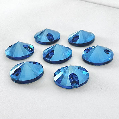 Blue Zircon Silk Glass Rivoli