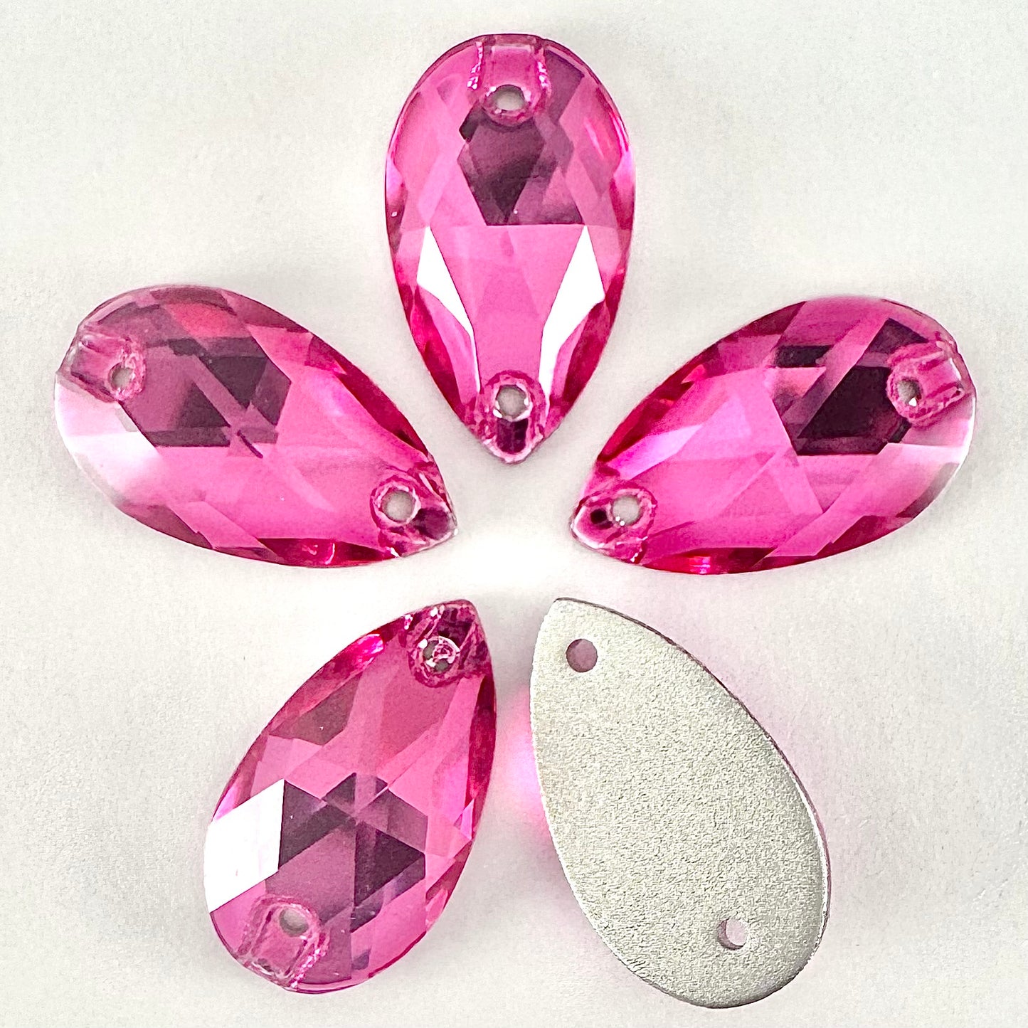 Pale Rose Glass Teardrop