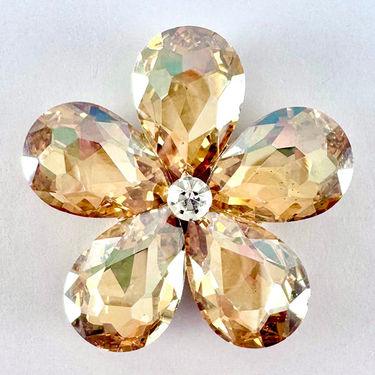 Golden Shadow Glass Teardrop Flower