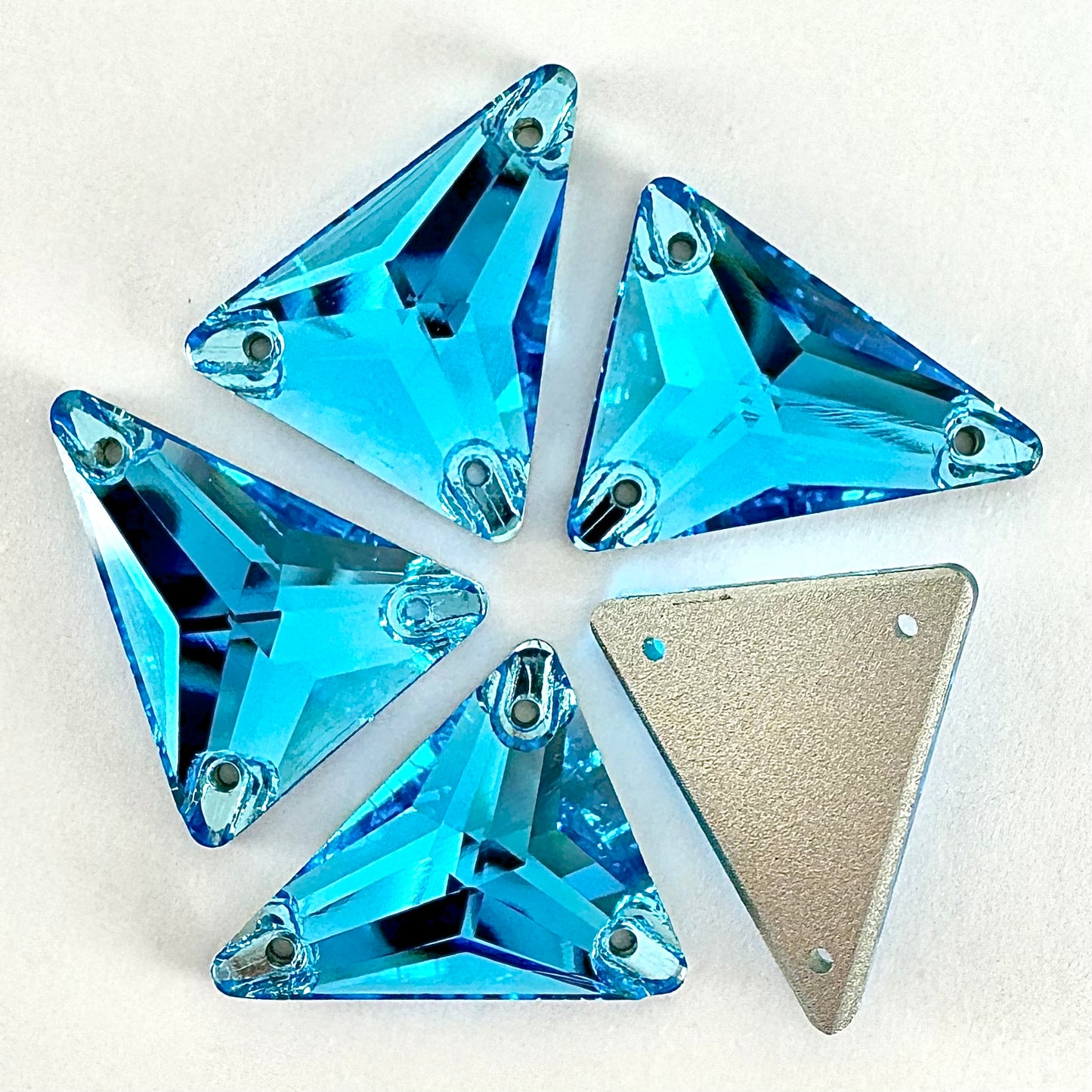 Aquamarine Slim Glass Triangle