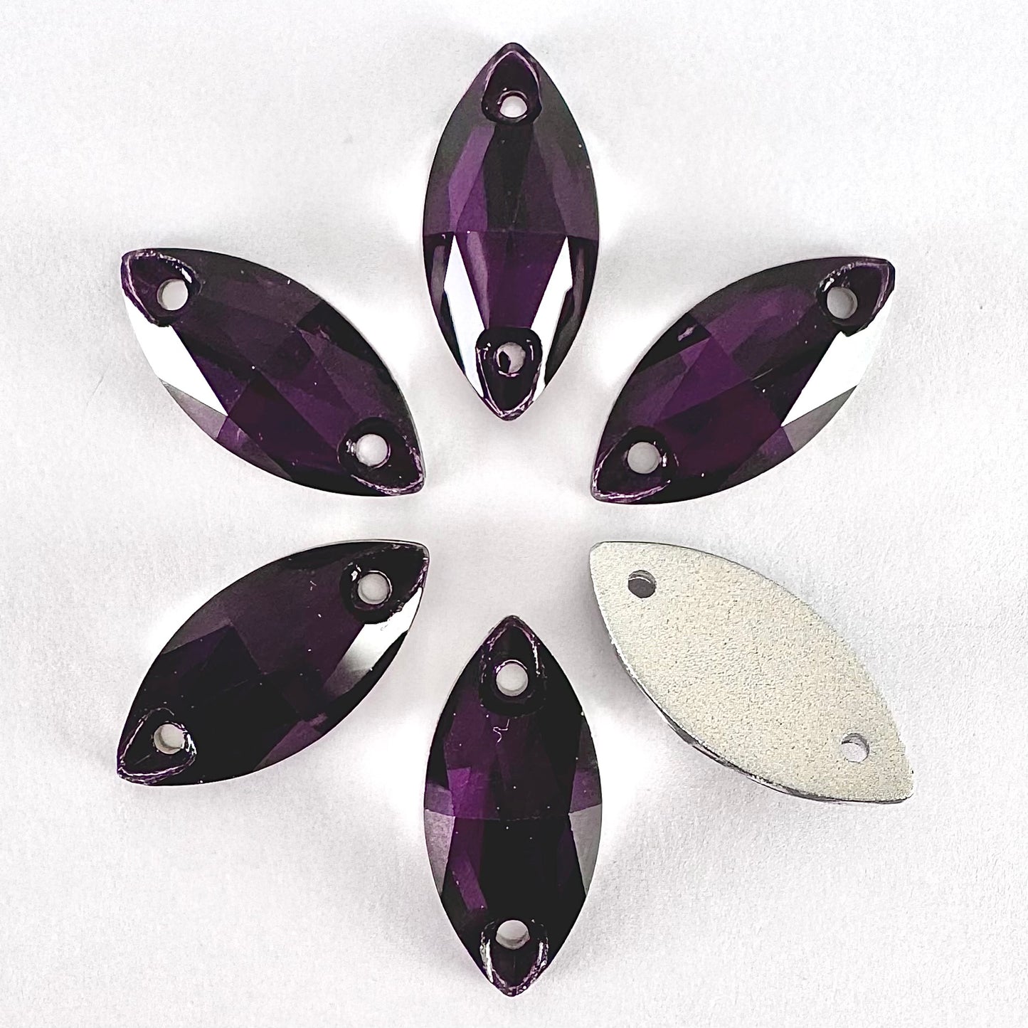 Amethyst Glass Navette