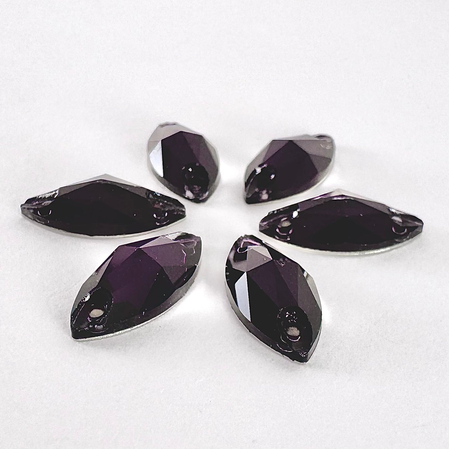 Amethyst Glass Navette