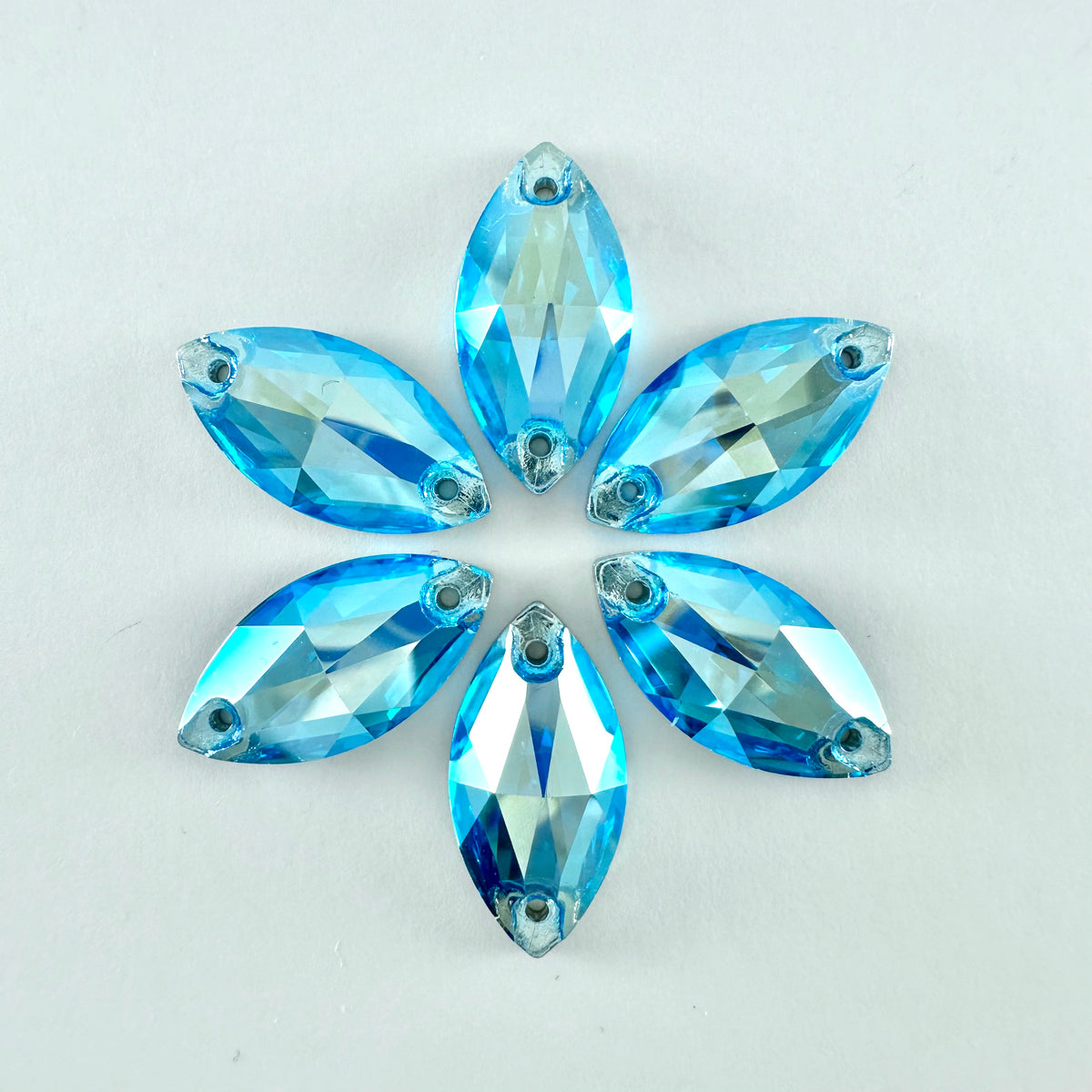 Aquamarine Silk Glass Navette