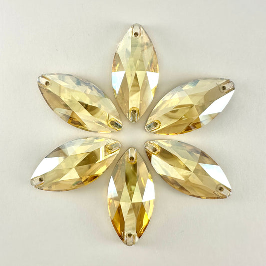 Light Topaz Silk Glass Navette