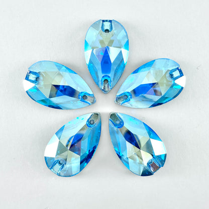 Aquamarine Silk Glass Teardrop