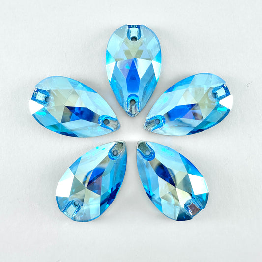 Aquamarine Silk Glass Teardrop