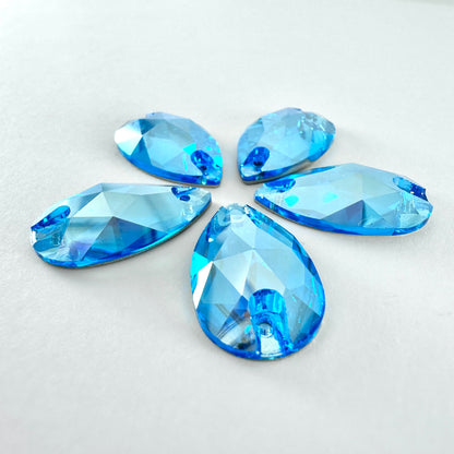 Aquamarine Silk Glass Teardrop