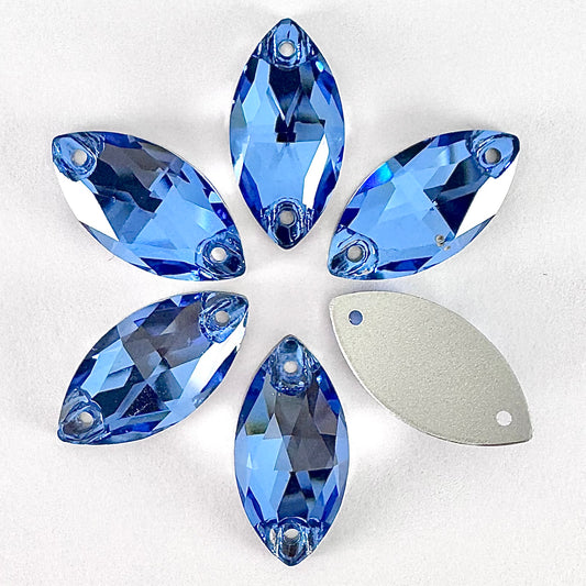 Mid Sapphire Glass Navette