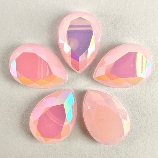 Pearlescent Pink AB Acrylic Teardrop