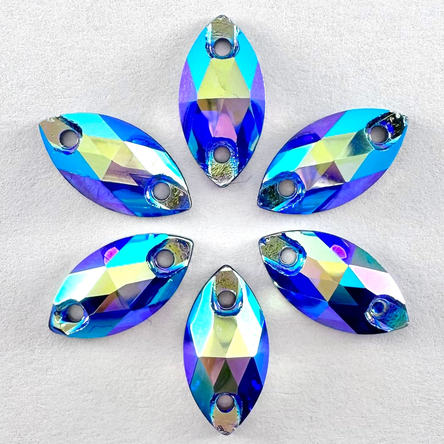 Capri Blue AB Glass Navette