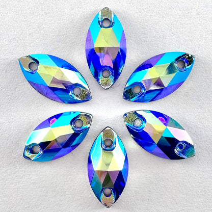 Capri Blue AB Glass Navette