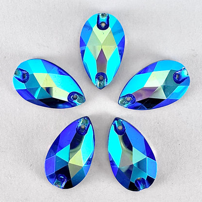 Capri Blue AB Glass Teardrop