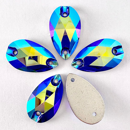 Cobalt Blue AB Glass Teardrop
