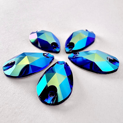 Cobalt Blue AB Glass Teardrop