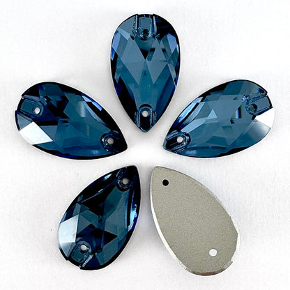 Denim Blue Glass Teardrop