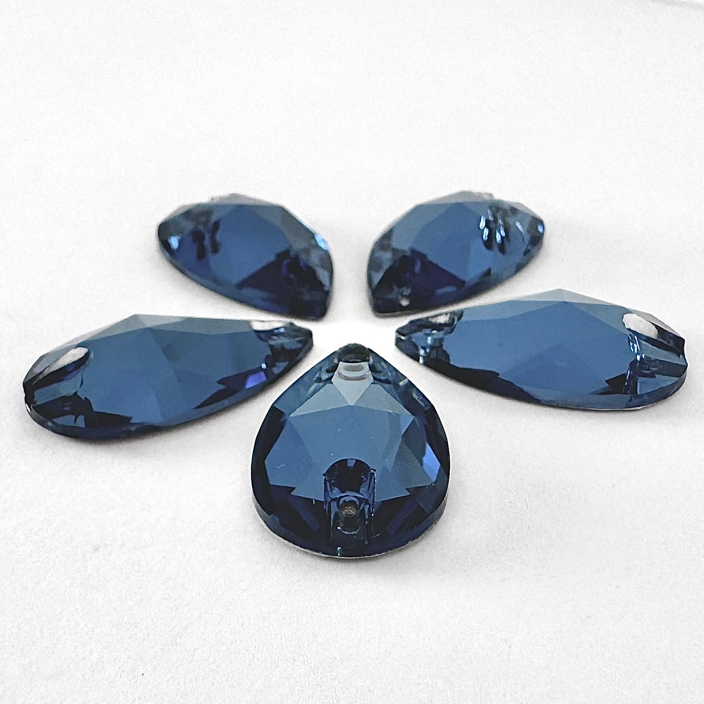 Denim Blue Glass Teardrop