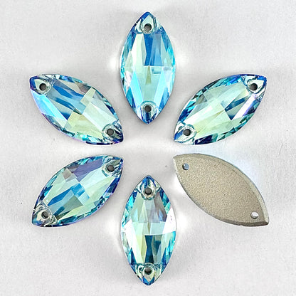 Light Turquoise MO Glass Navette