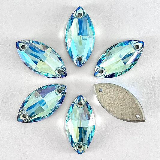 Light Turquoise MO Glass Navette