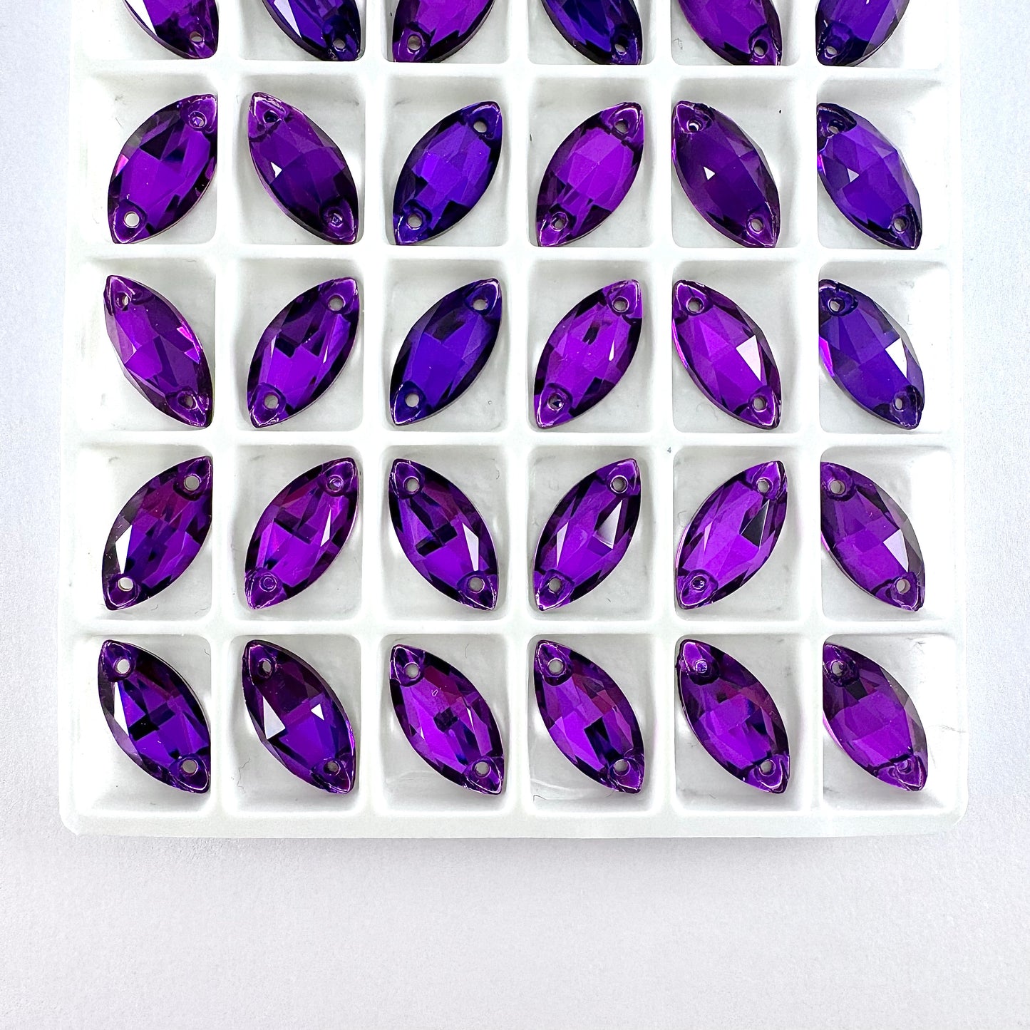 CLEARANCE - Light Purple Velvet Glass Navette