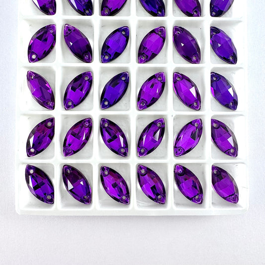 CLEARANCE - Light Purple Velvet Glass Navette