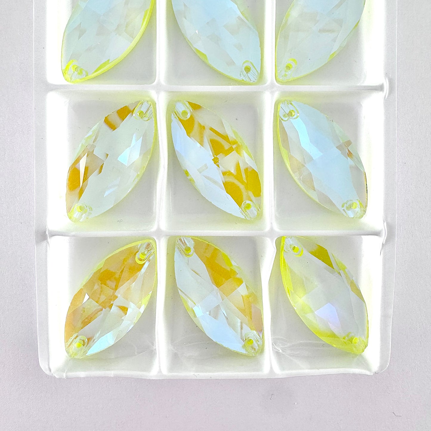 CLEARANCE - Electric Yellow DeLite Glass Navette