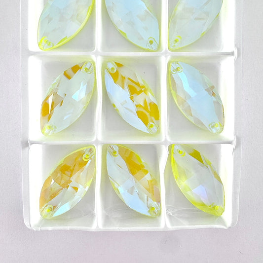 CLEARANCE - Electric Yellow DeLite Glass Navette