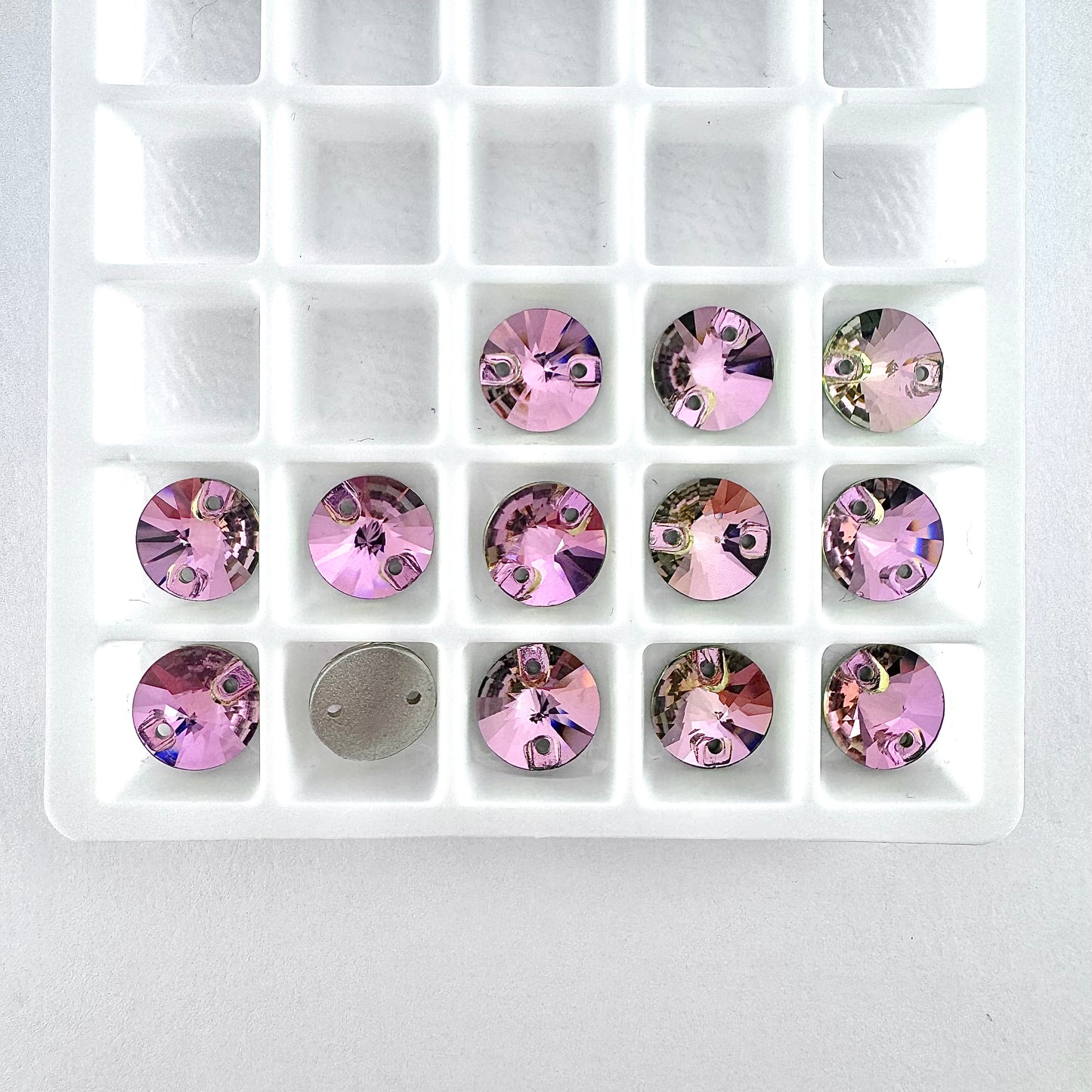 CLEARANCE - Pale Vitrail Rose Glass Rivoli