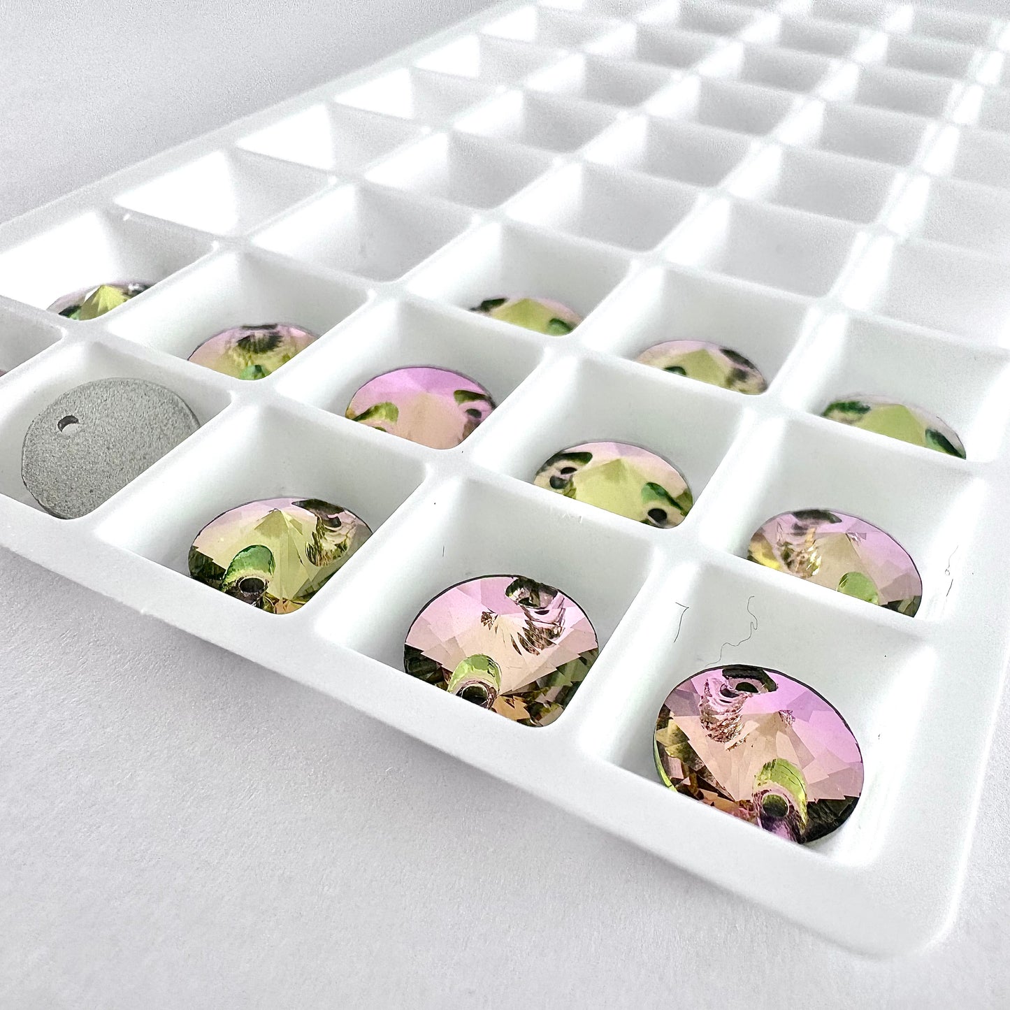 CLEARANCE - Pale Vitrail Rose Glass Rivoli