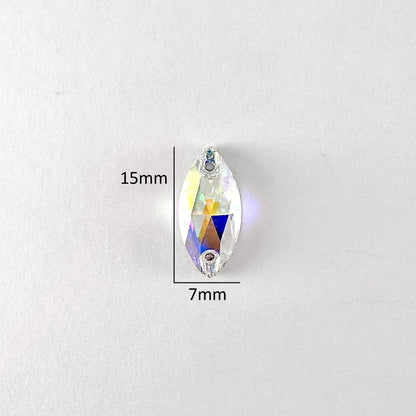 Neon Luminous Siam Glass Navette