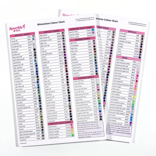 Rhinestone Colour Chart