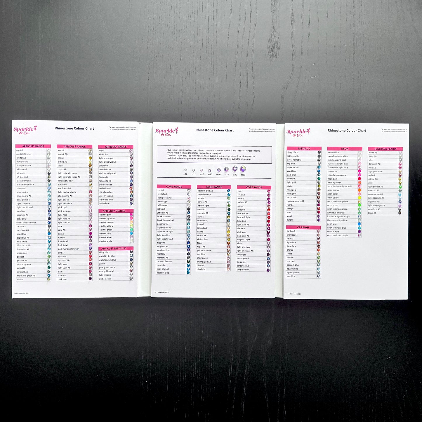 Rhinestone Colour Chart