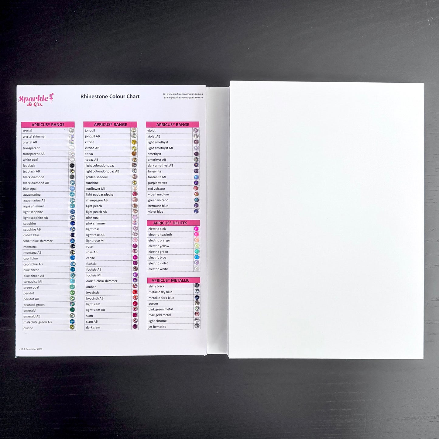Rhinestone Colour Chart