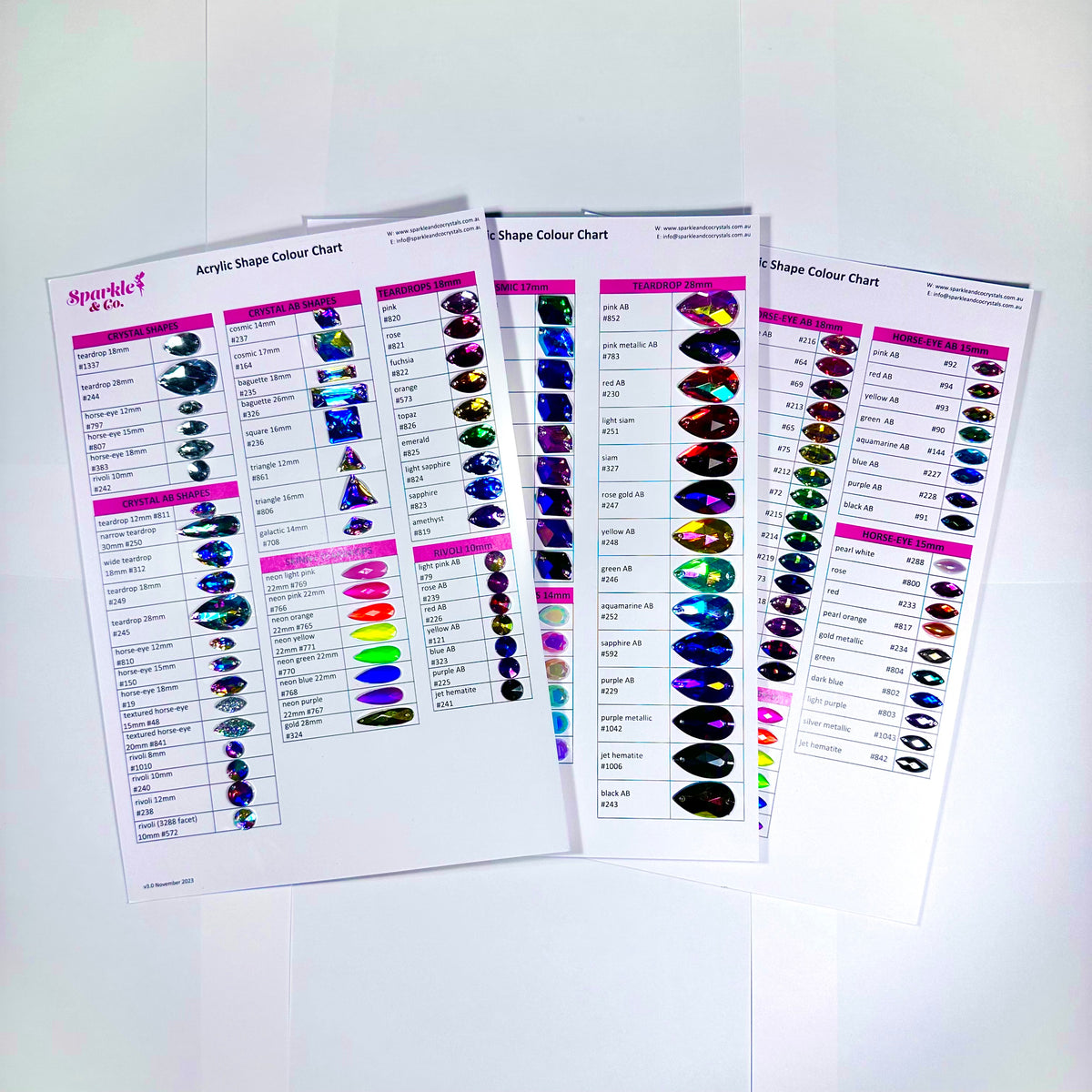 Acrylic Crystal Shapes Chart | Sparkle & Co. Crystals