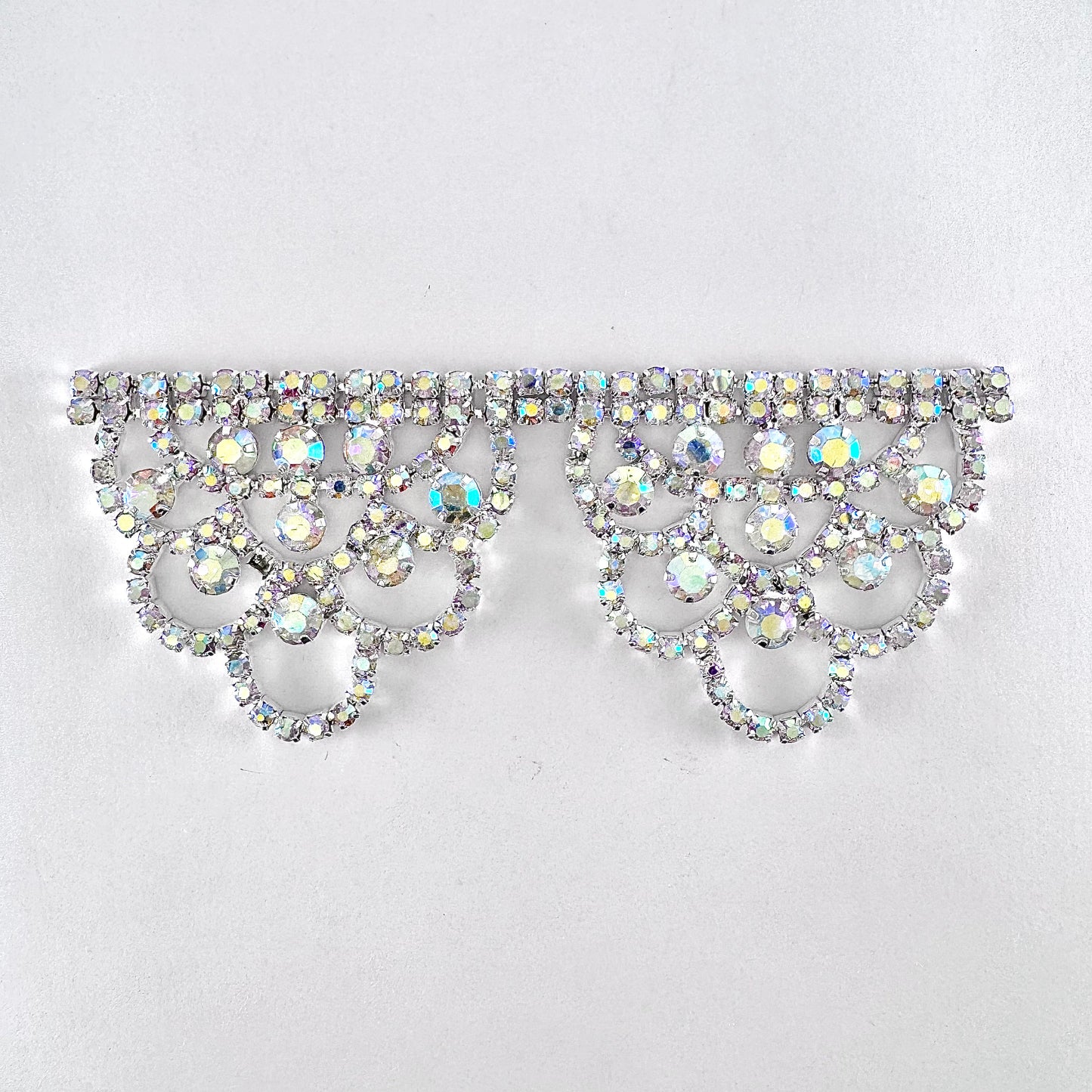 Crystal AB Rhinestone Scalloped Trim