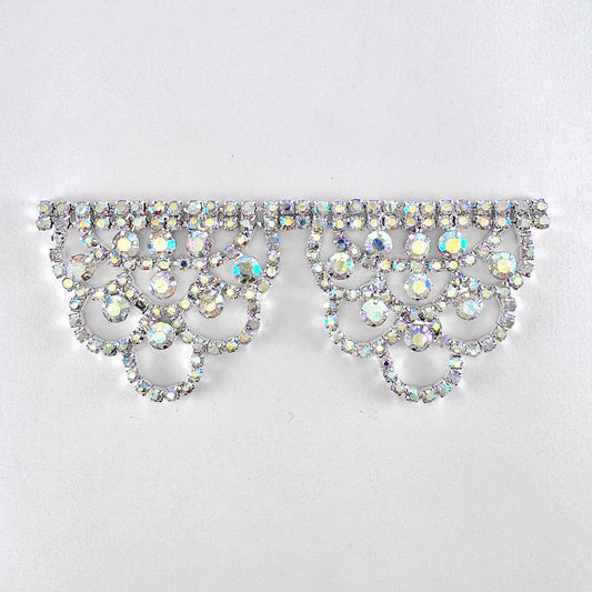 Crystal AB Rhinestone Scalloped Trim