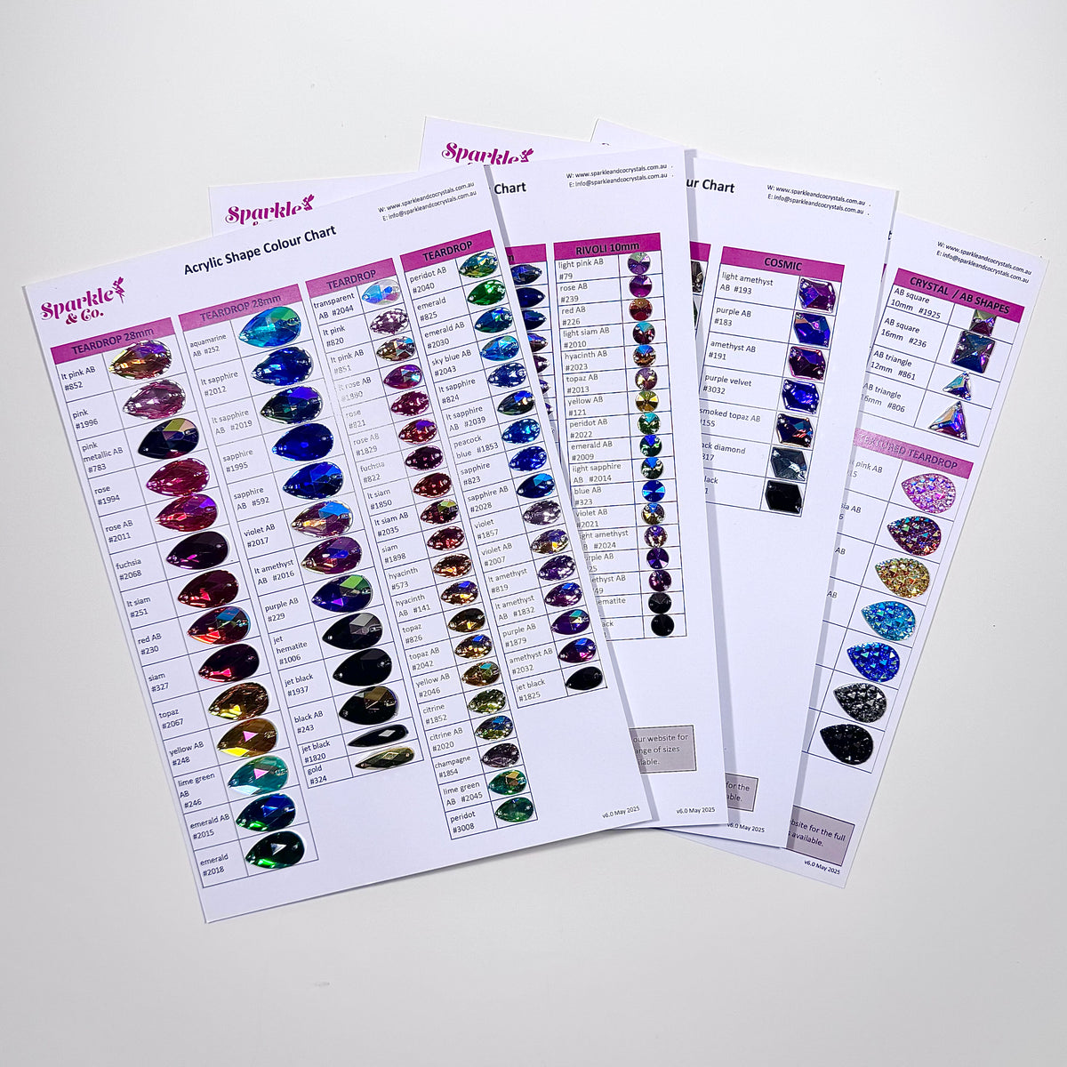 Acrylic Crystal Shapes Chart | Sparkle & Co. Crystals