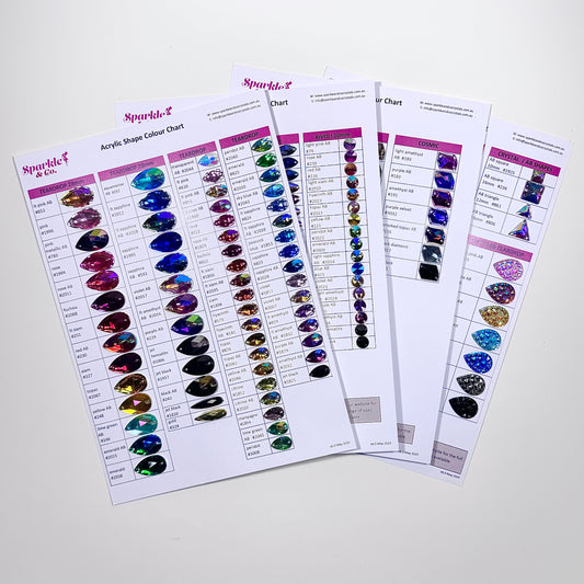 Acrylic Crystal Shapes Chart