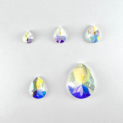 Crystal AB Glass Teardrop (2154 facet)