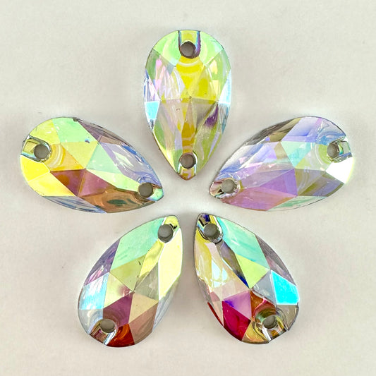 Tear Drop Sew On Rhinestones  Neon Color Teardrop Acrylic Gems