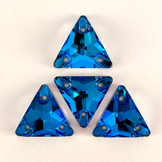 Blue Zircon Glass Triangle
