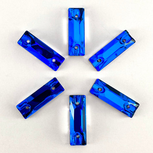 Blue Zircon Glass Baguette