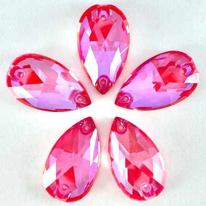 Opaque Rose Luminescent MI Glass Teardrop