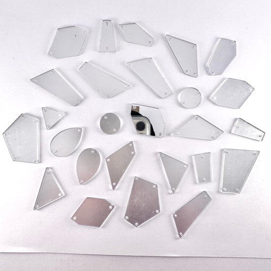 Assorted Mirror Shapes 25 pieces - Silver