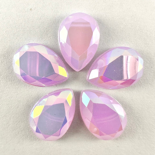 Pearlescent Light Purple AB Acrylic Teardrop