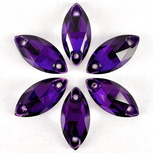 Purple Velvet Glass Navette